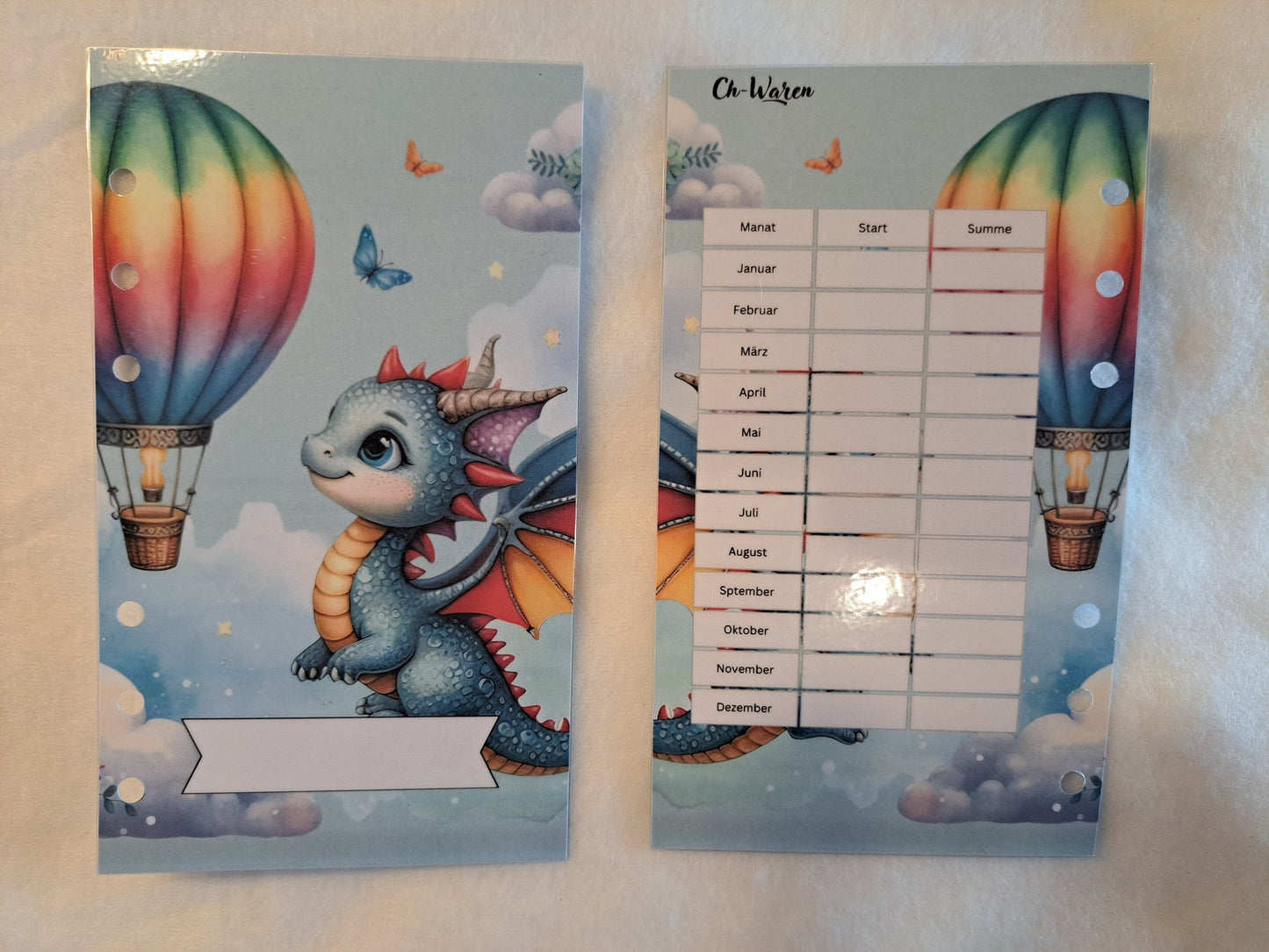 Deckblätter mit Drachen