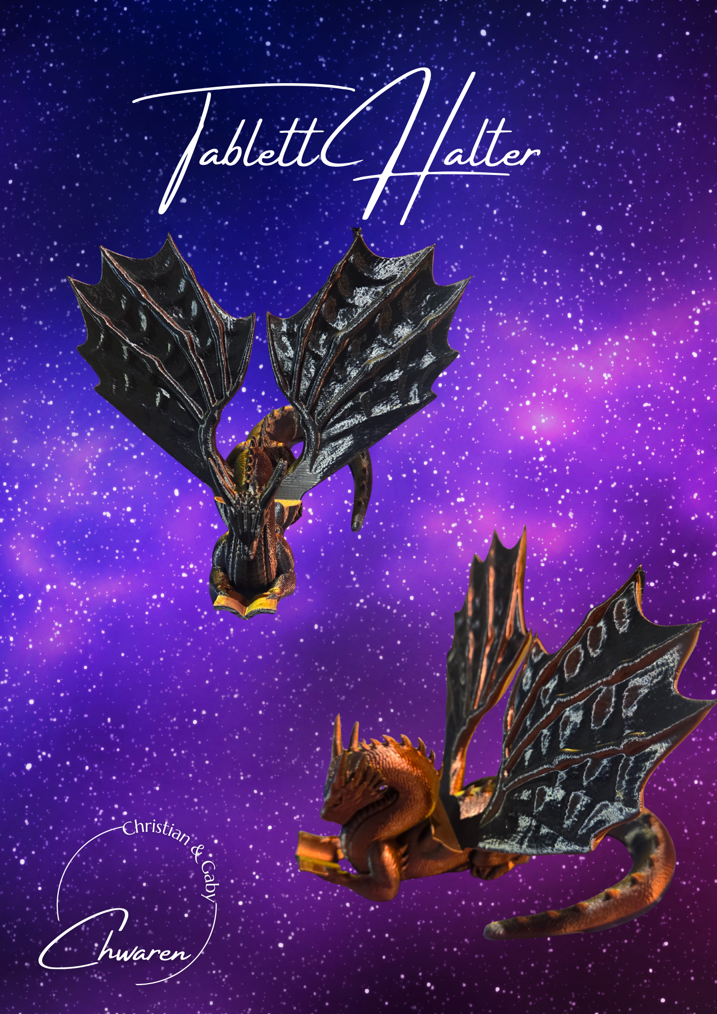 Tabletthalterung Drache