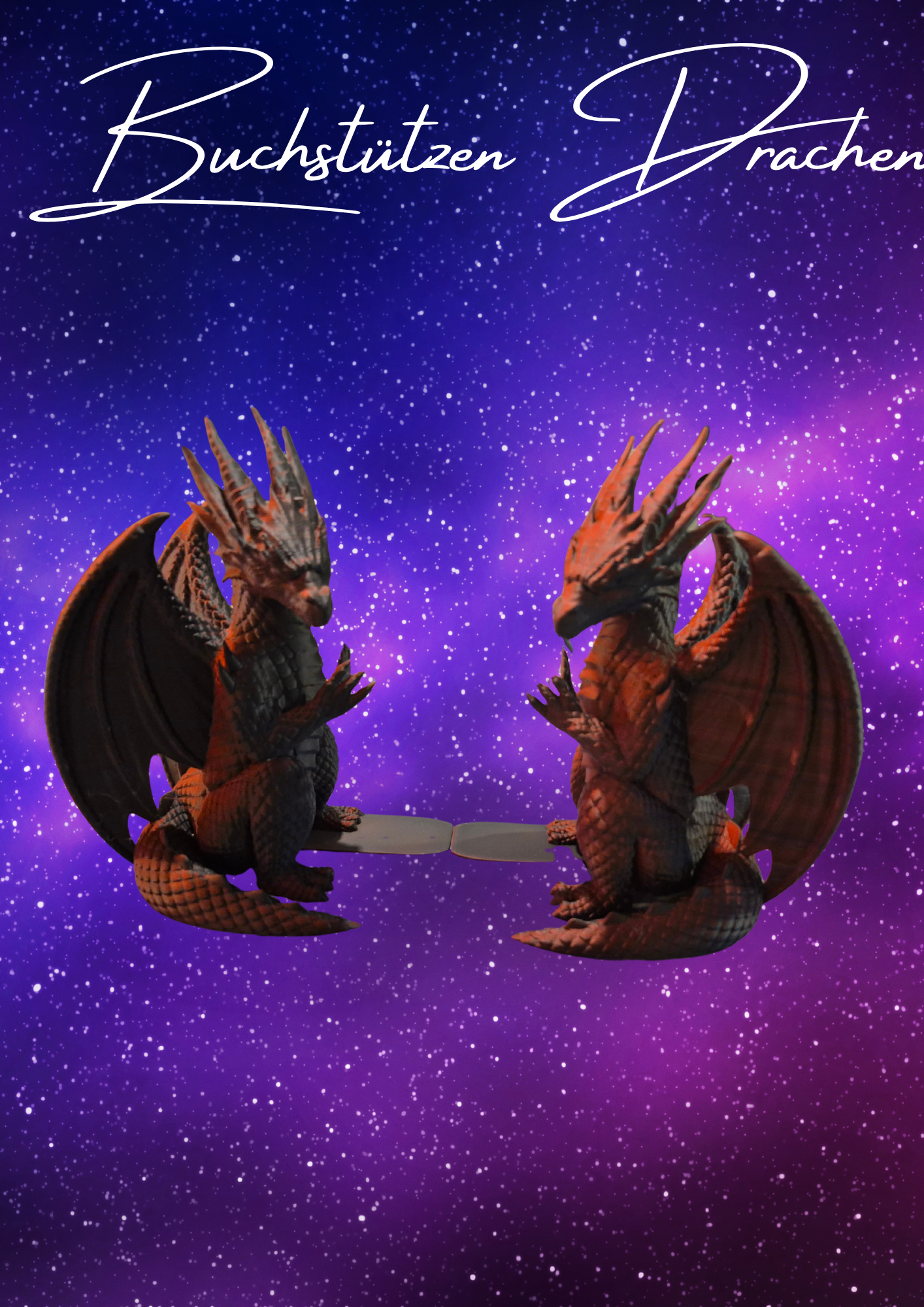Buchstütze 2 Drachen