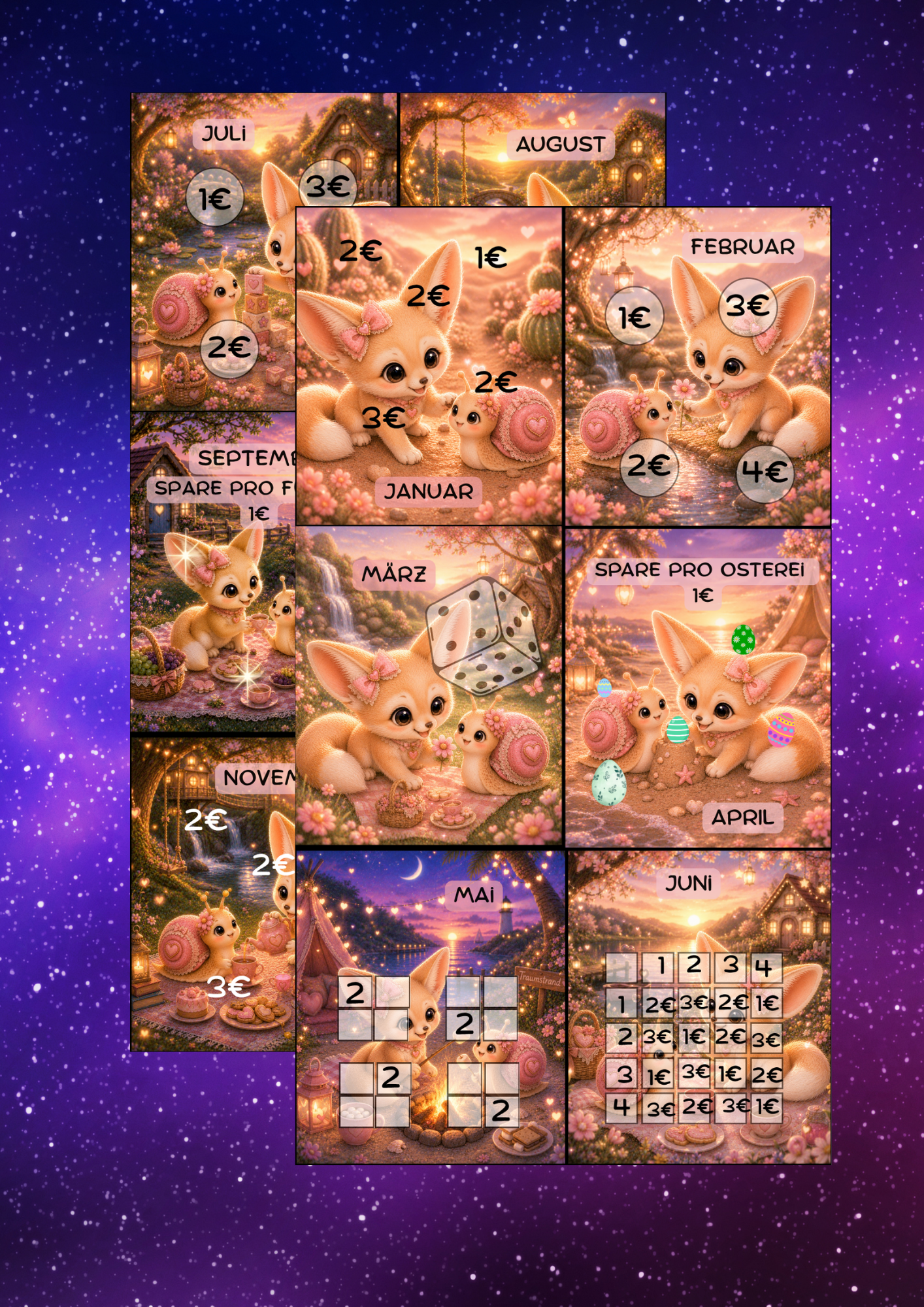Ein Jahr mit Fuchs und Schnecke Minijahreschallenge