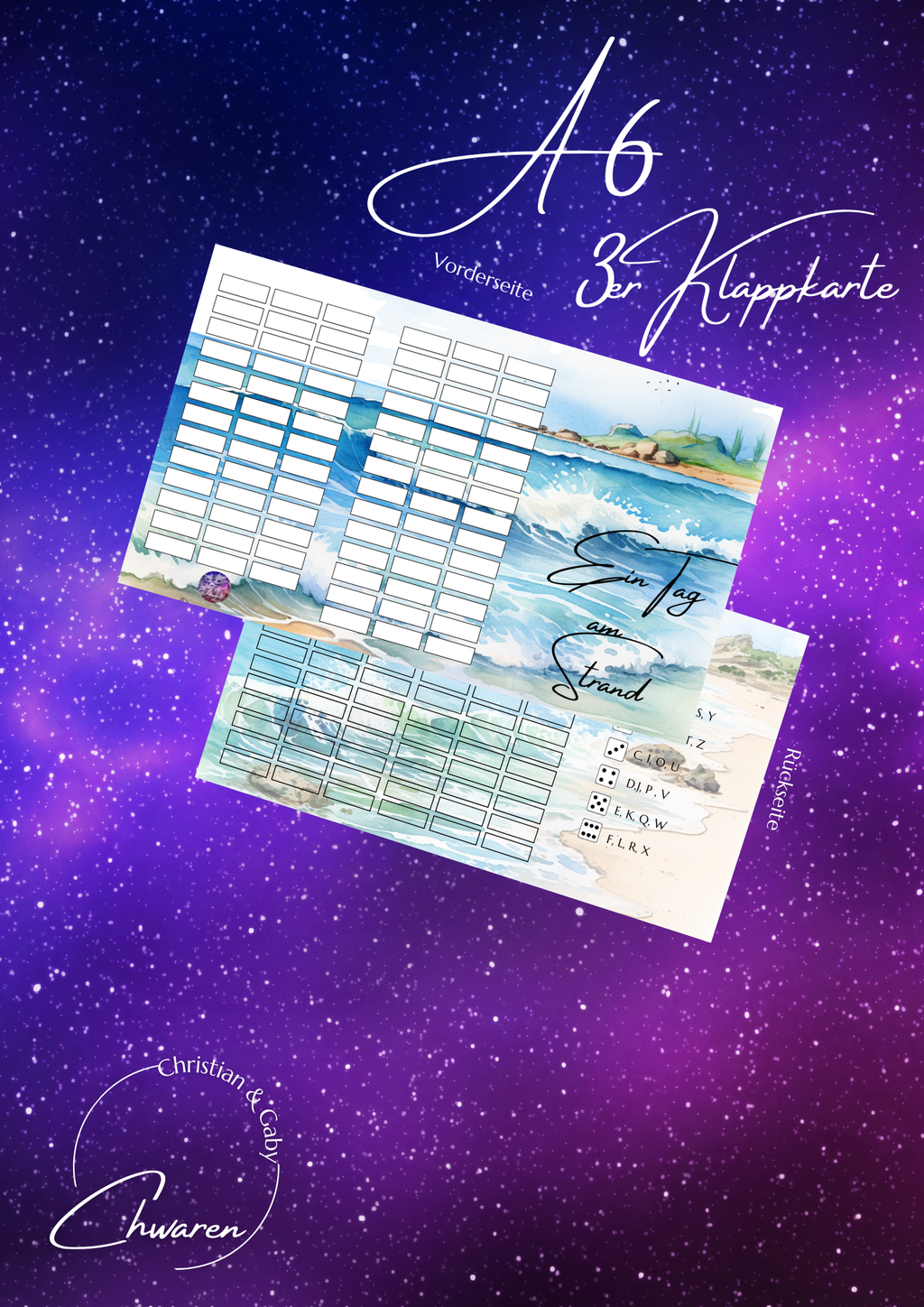 Ein Tag Am Strand 3er Klappkarte