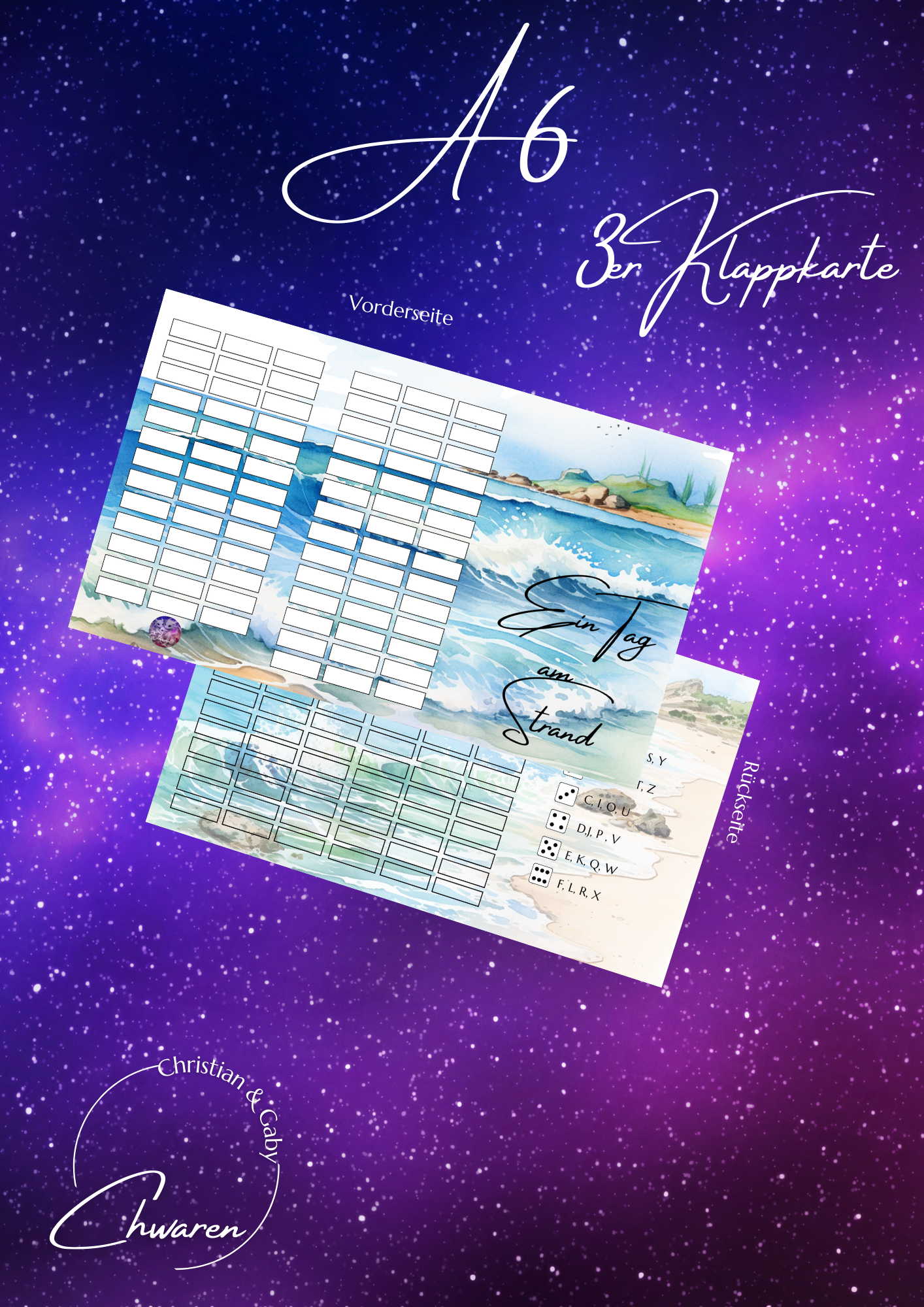 Ein Tag Am Strand 3er Klappkarte