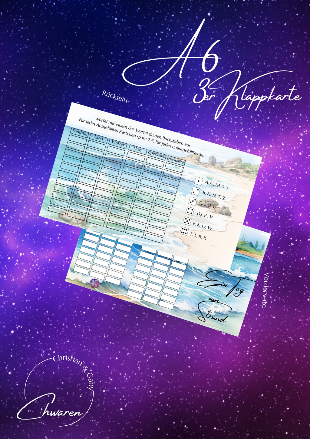 Ein Tag Am Strand 3er Klappkarte