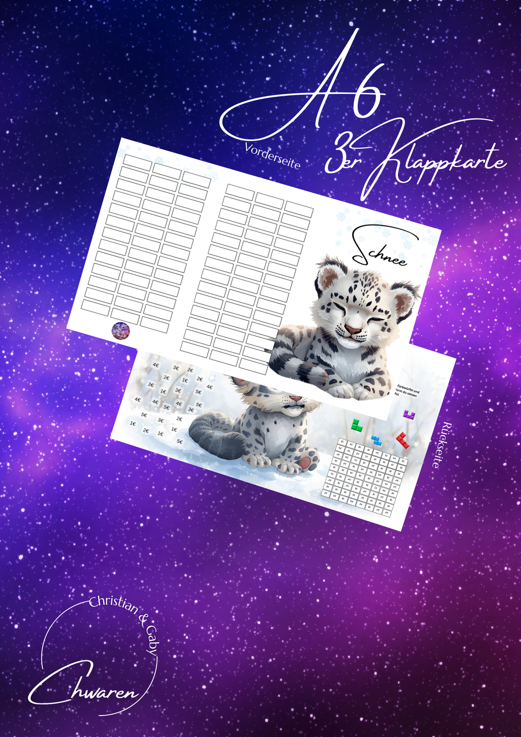 Schnee A6 3er Klappkarte