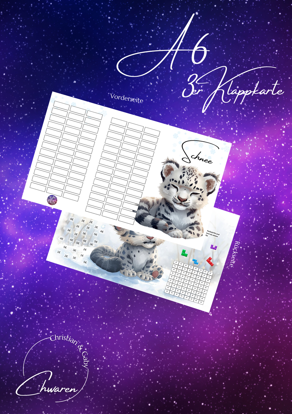 Schnee A6 3er Klappkarte