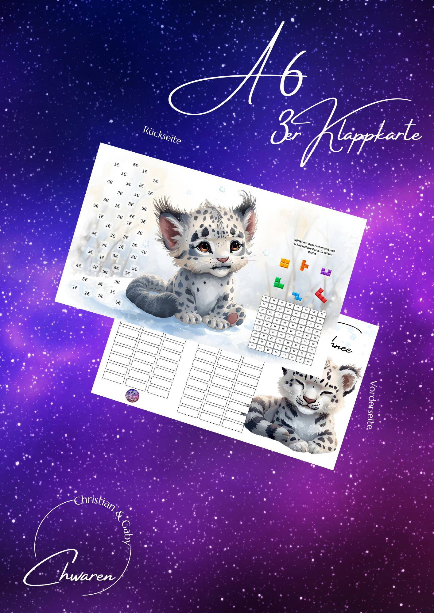 Schnee A6 3er Klappkarte