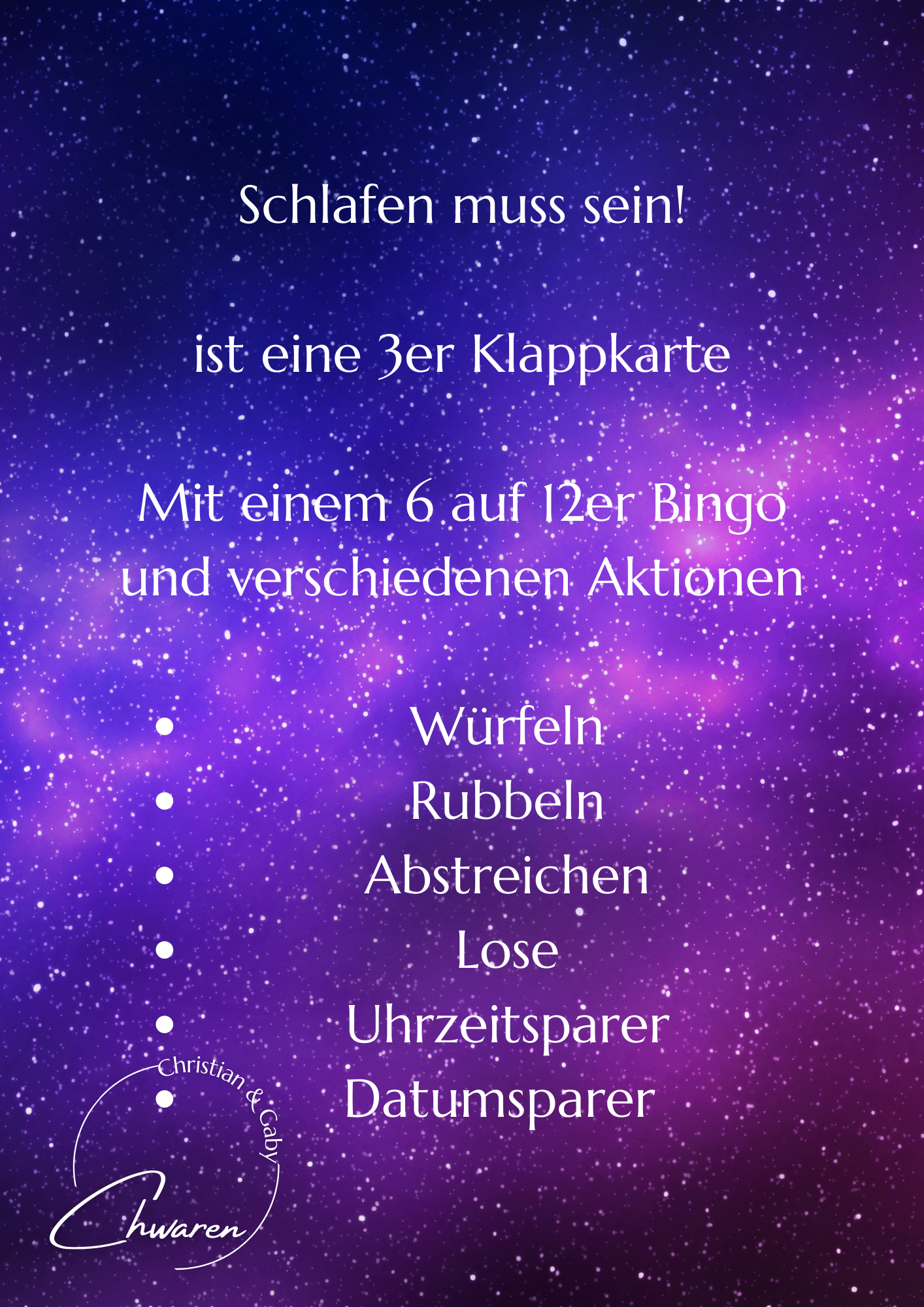 Schlafen muss sein 3er Klappkarte