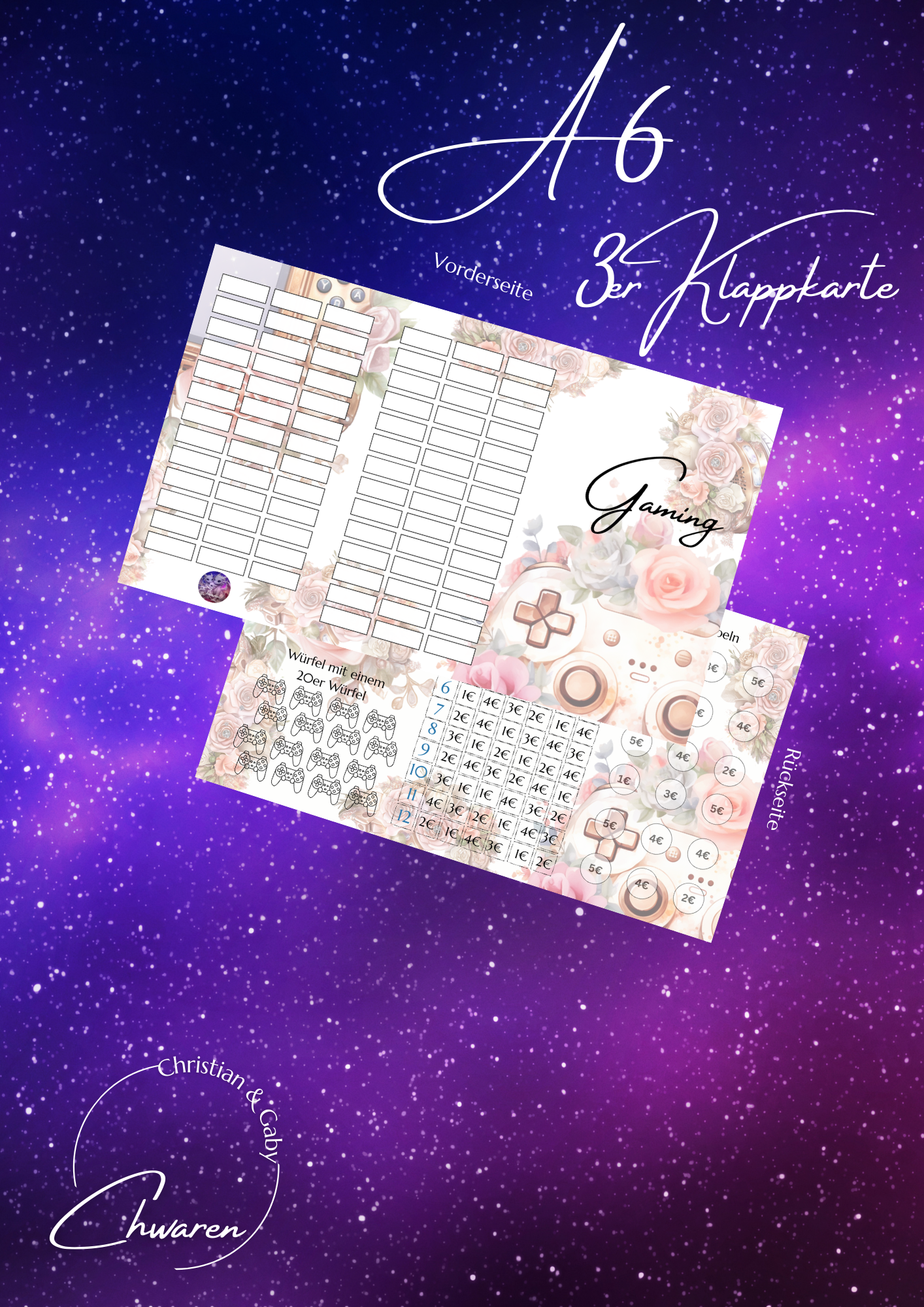 Gaming 3er Klappkarte
