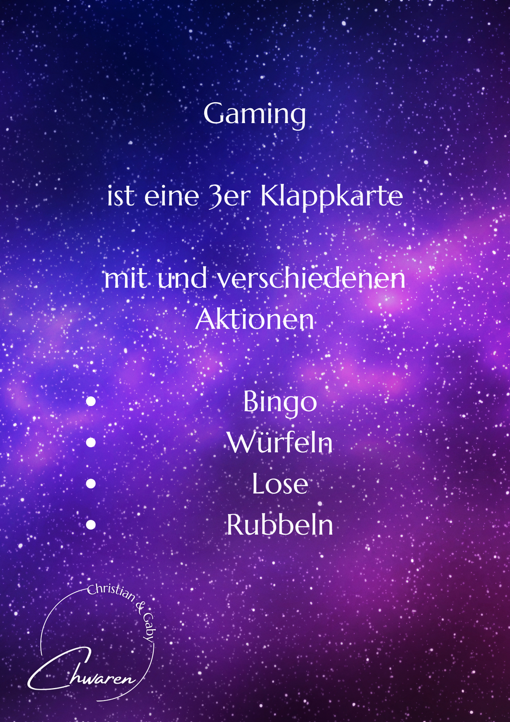 Gaming 3er Klappkarte