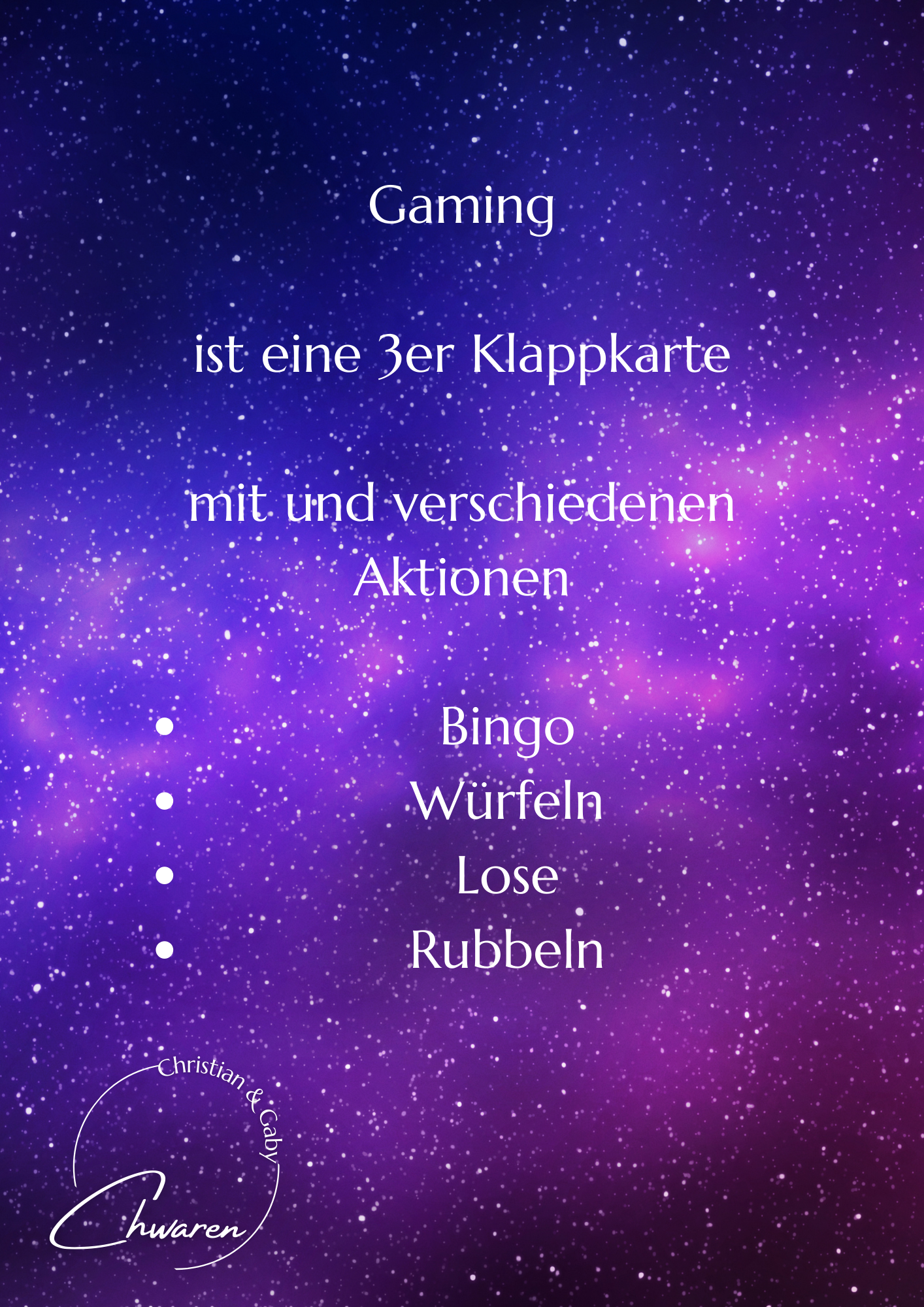 Gaming 3er Klappkarte