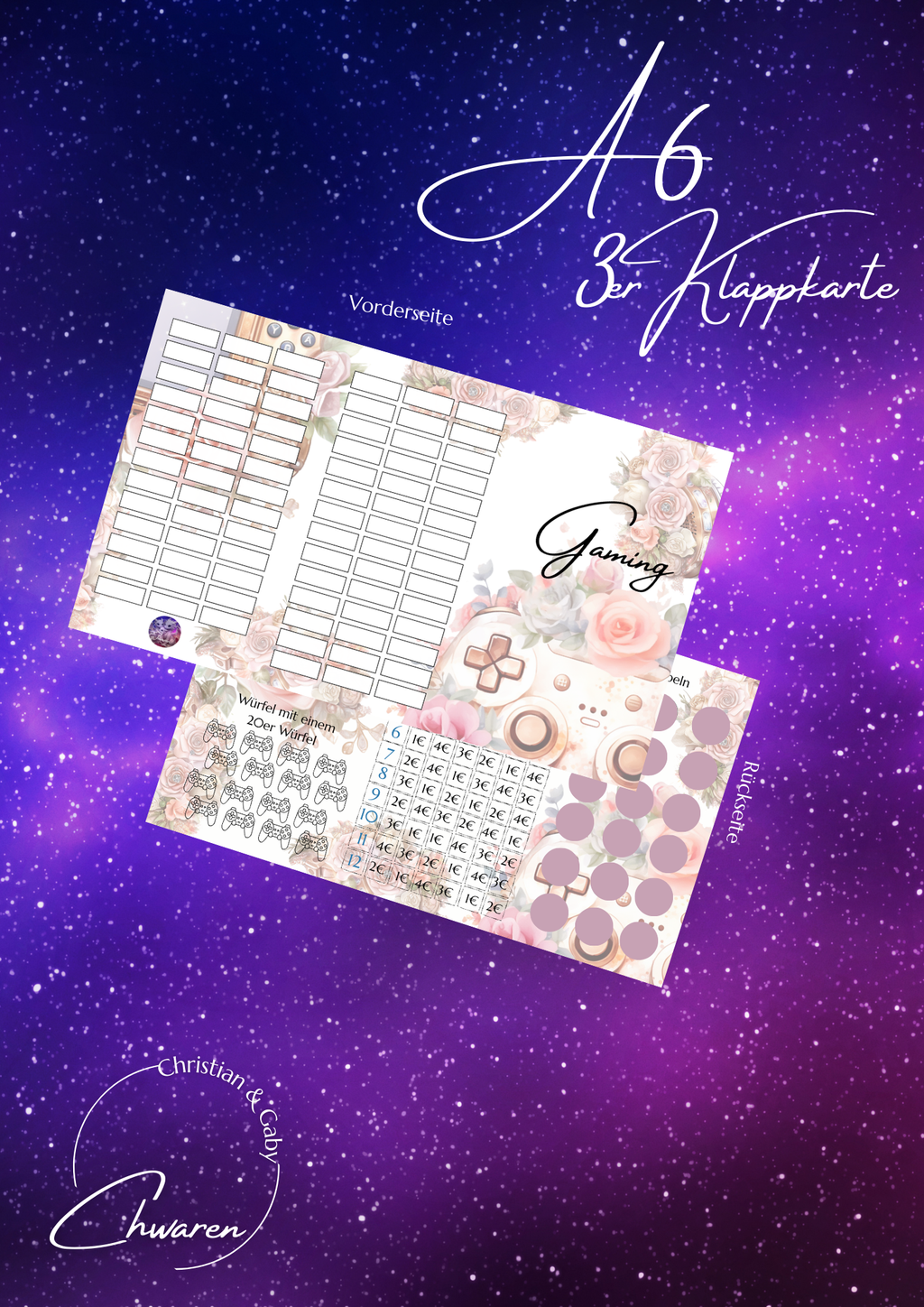 Gaming 3er Klappkarte
