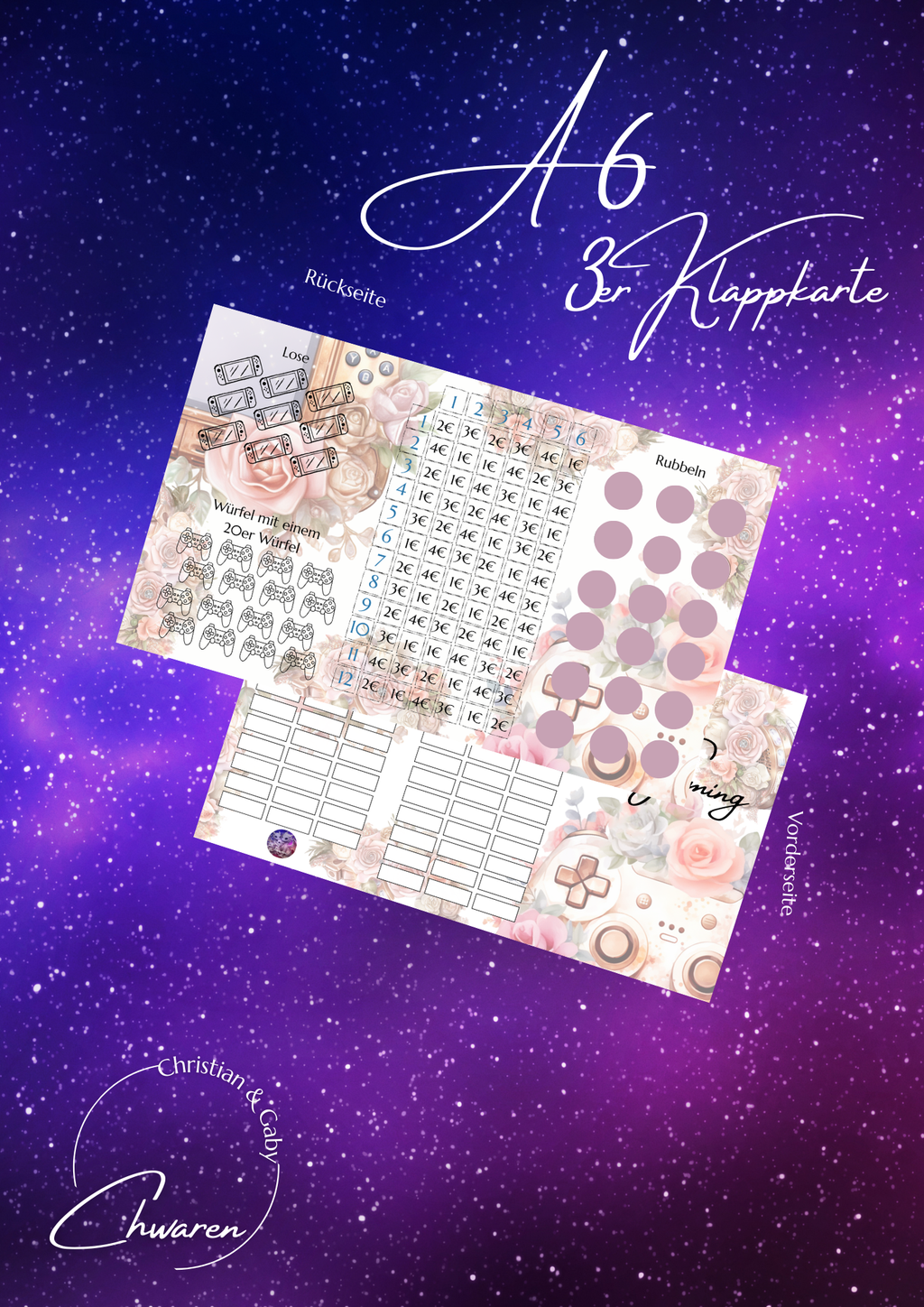 Gaming 3er Klappkarte