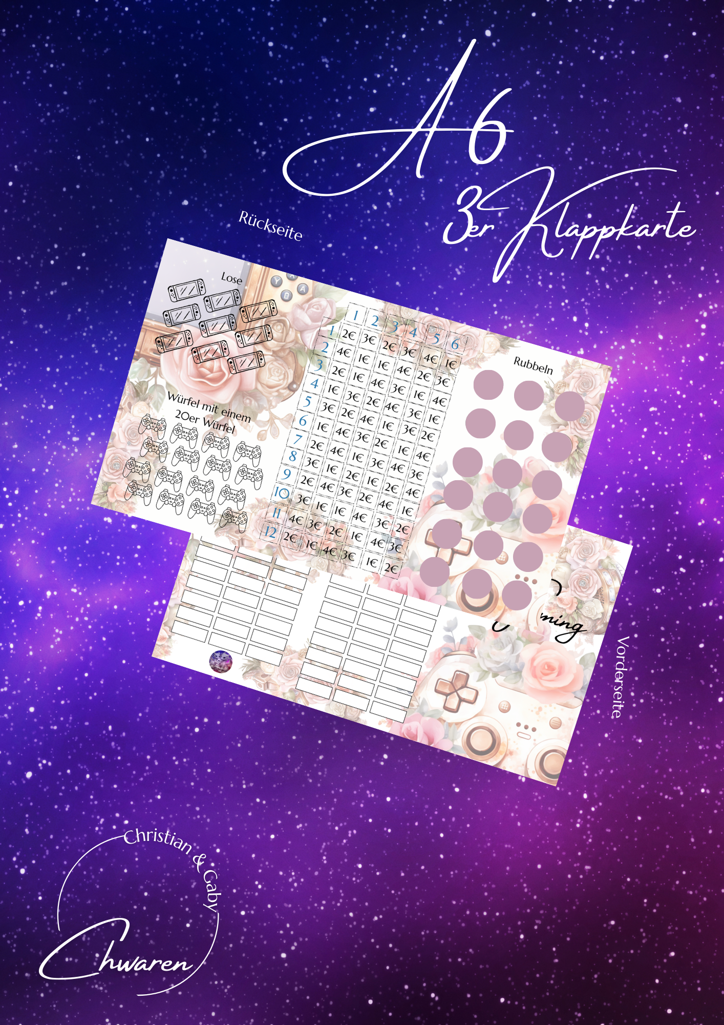 Gaming 3er Klappkarte