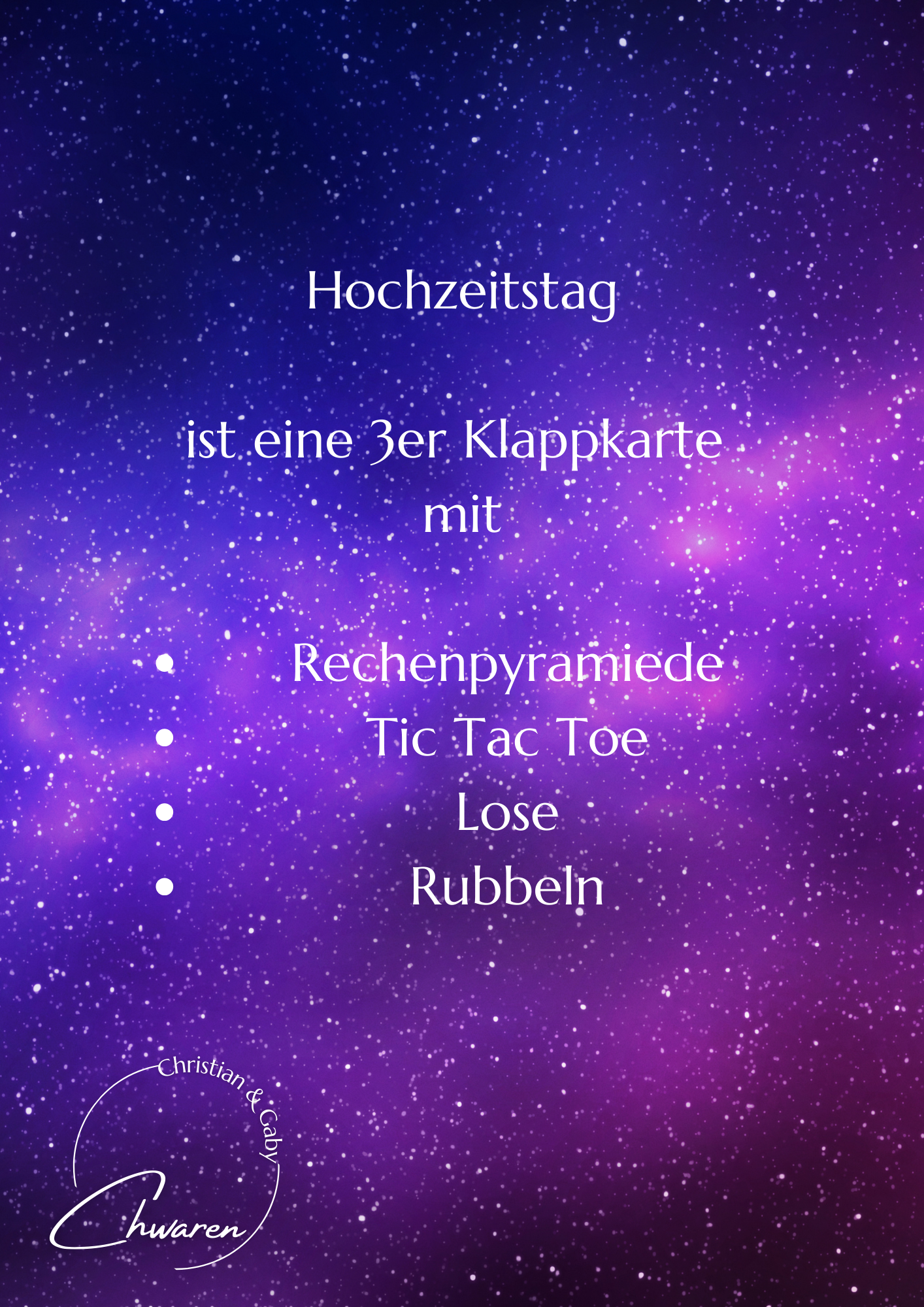 Hochzeitstag 3er Klappkarte