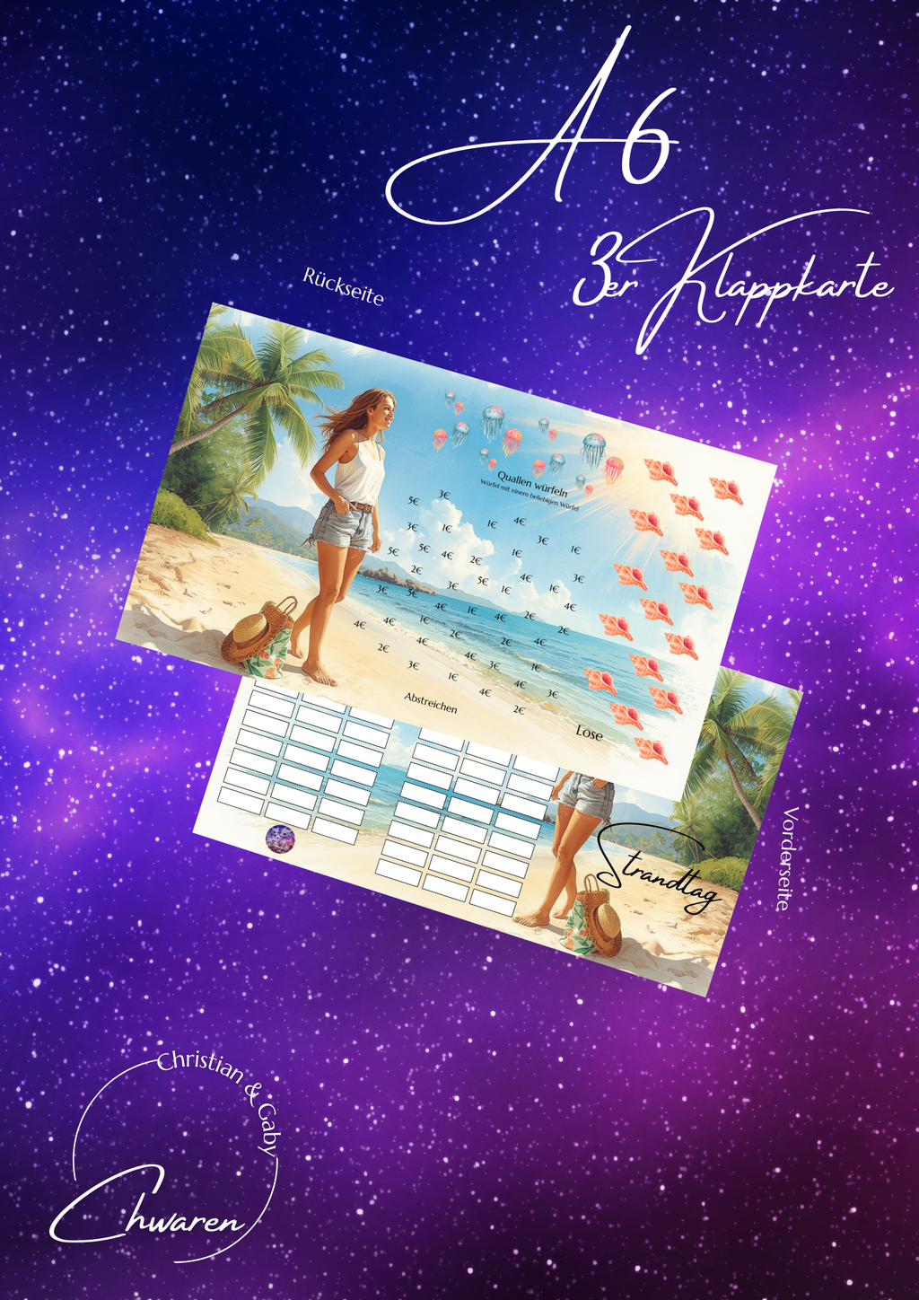 Strandtag 3er Klappkarte