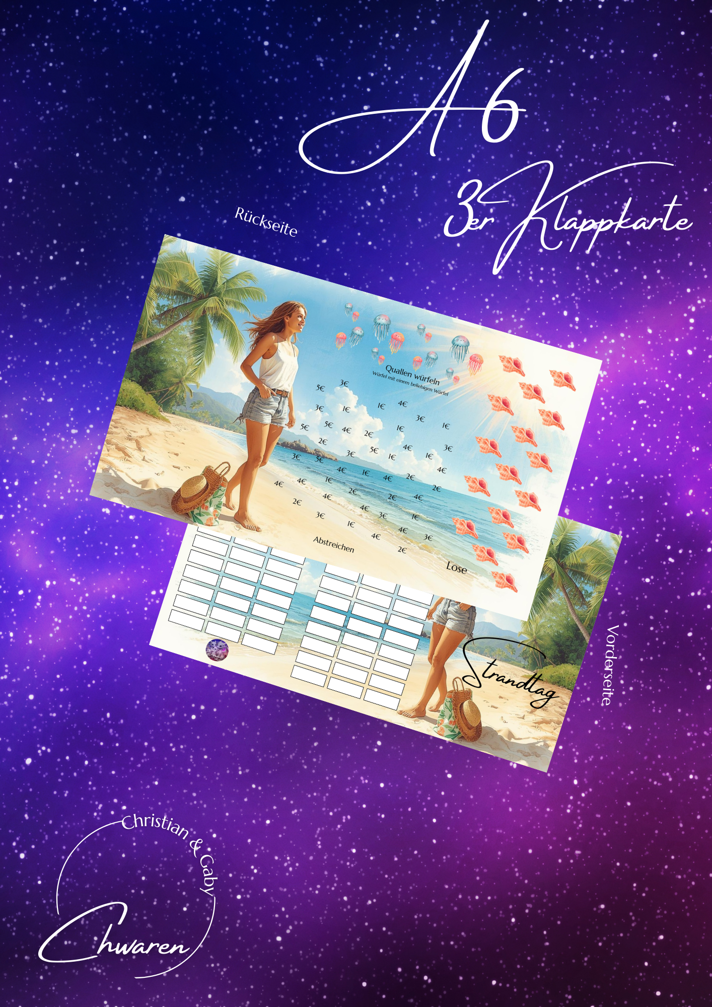 Strandtag 3er Klappkarte