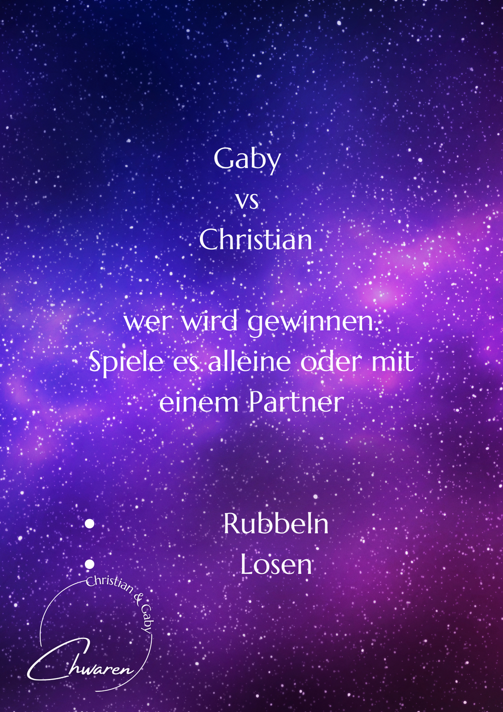 Gaby vs Christian 3er Klappkarte Teamchallenge ab 1.2.2026