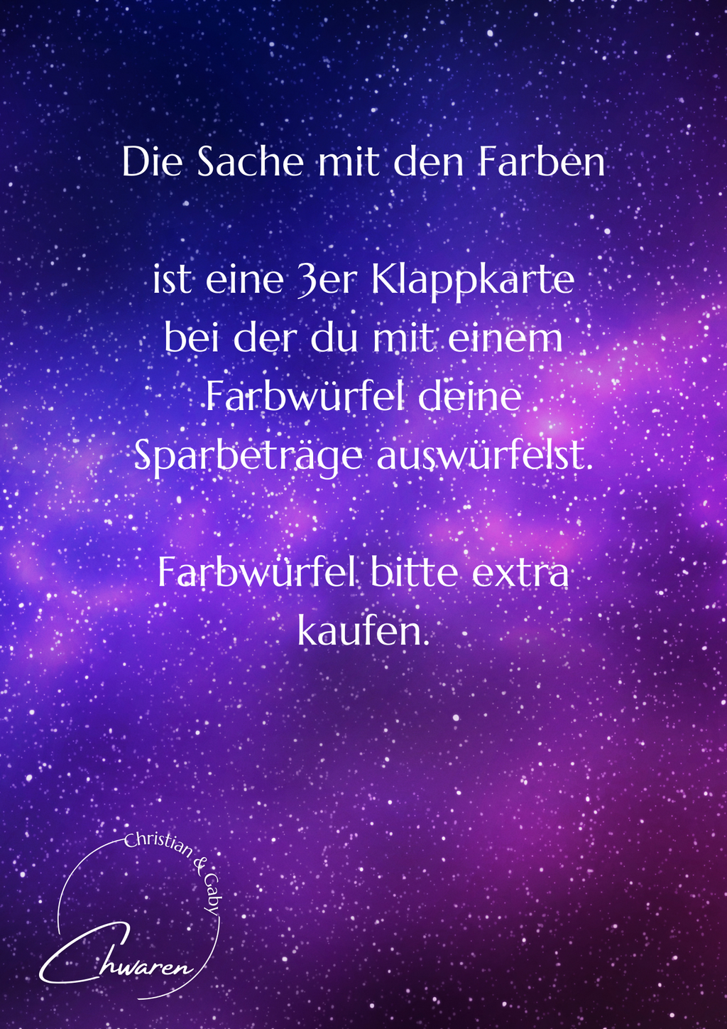 Die Sache mit den Farben 3er klappkarte