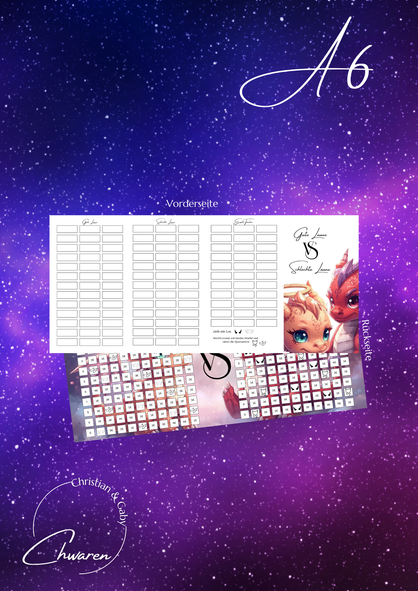 Gute Laune vs Schlechte Laune 4er Klappkarte zum besparen