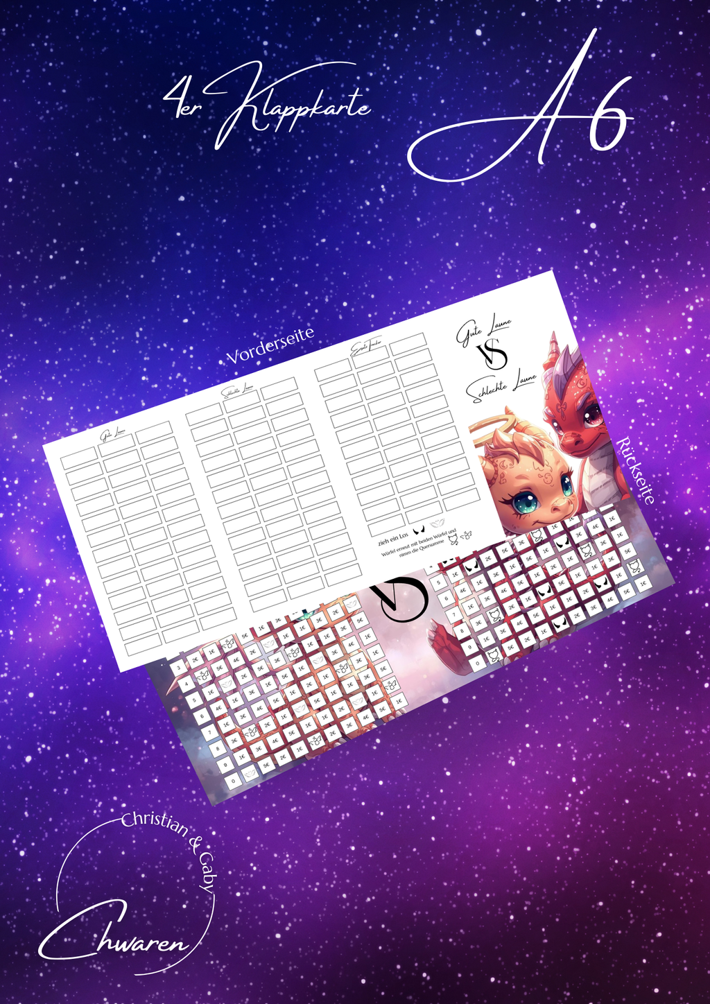 Gute Laune vs Schlechte Laune 4er Klappkarte zum besparen