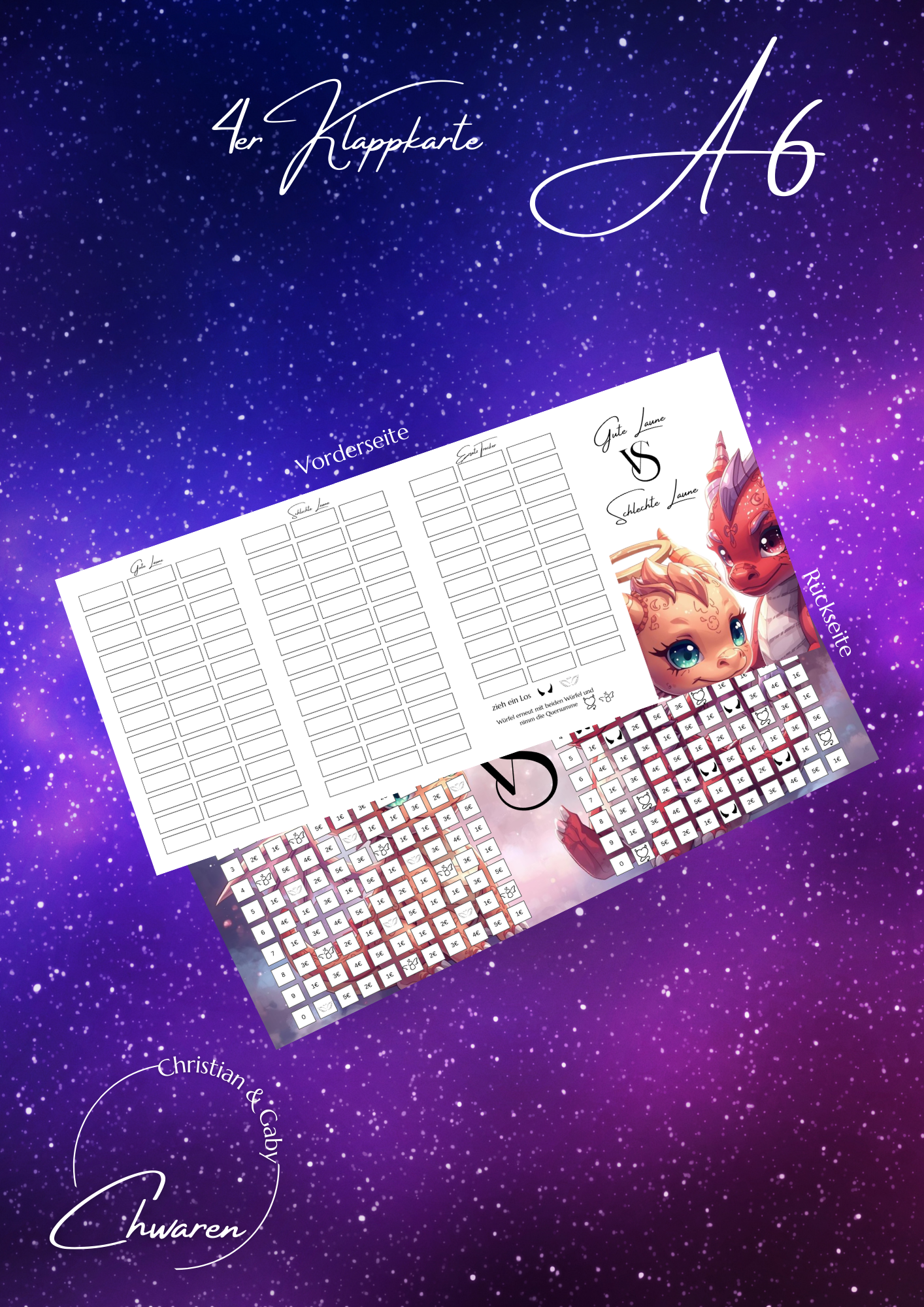 Gute Laune vs Schlechte Laune 4er Klappkarte zum besparen