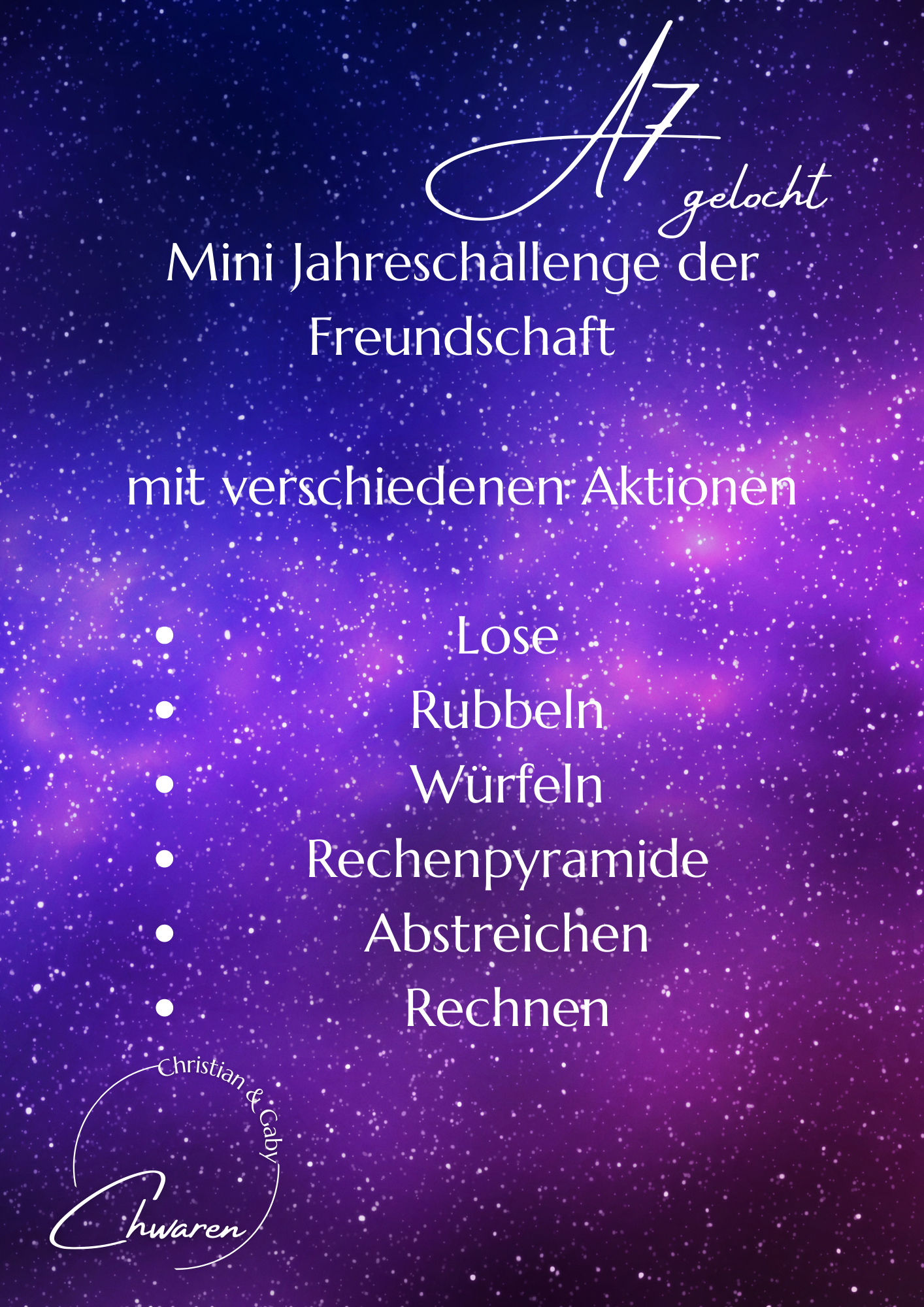 Minijahreschallenge der Freundschaft