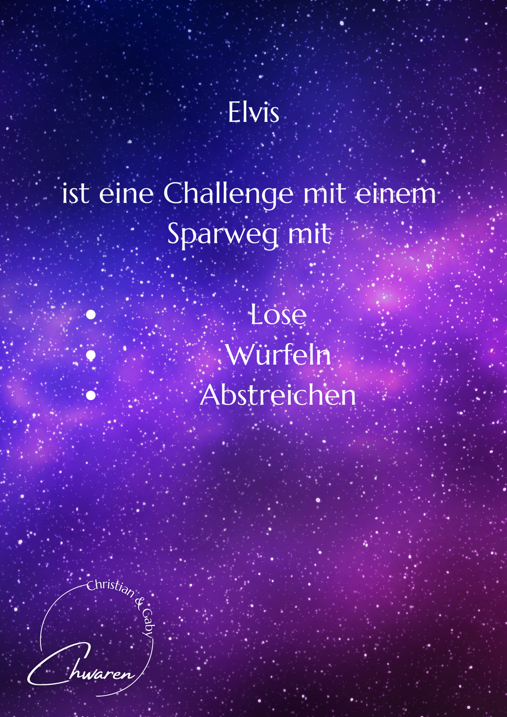 Elvis challenge zum Einheften in A6