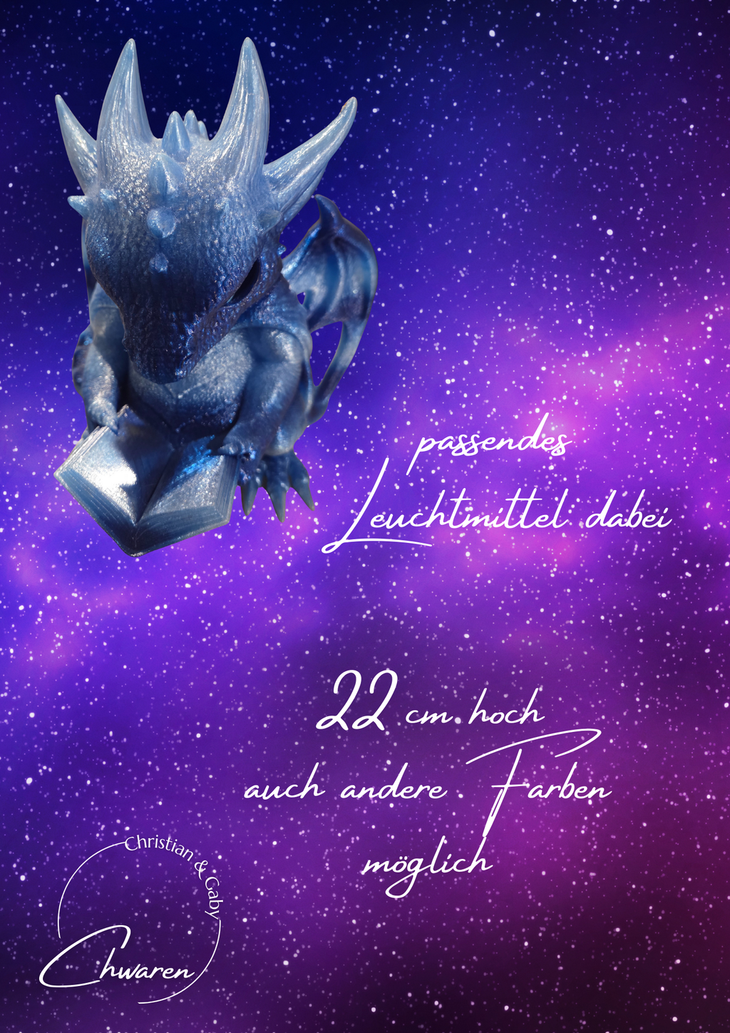 Lampe lesender Drache