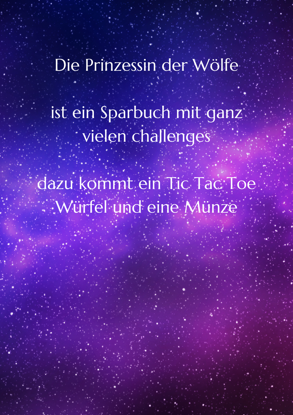Die Prinzessin der Wölfe Sparbuch zum einheften