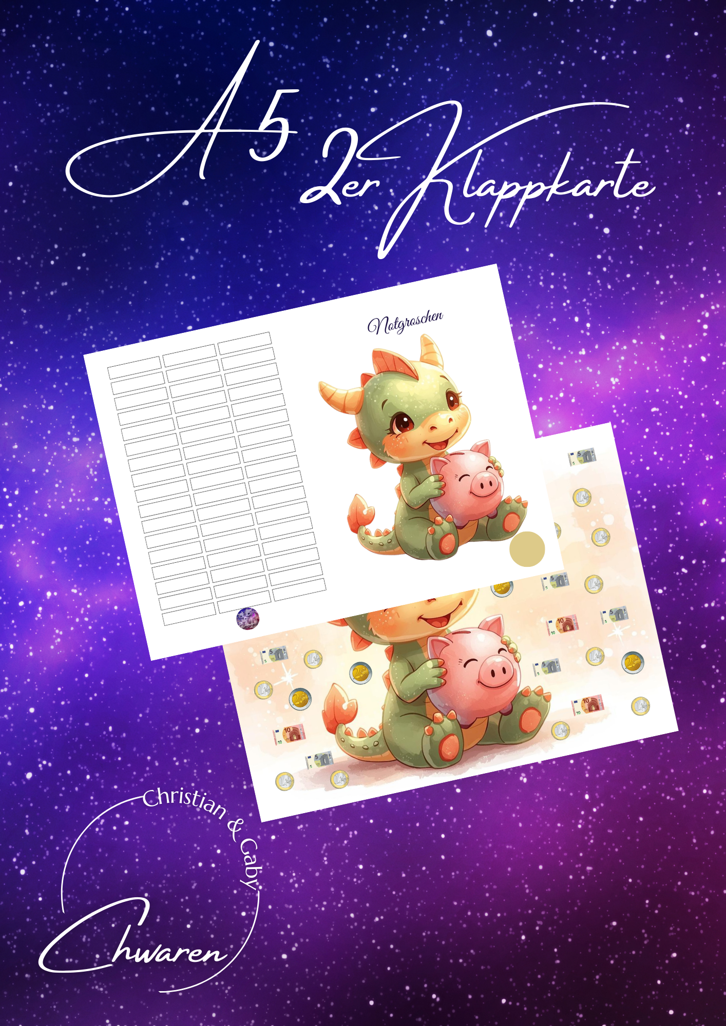 Notgroschen A5 Klappkarte