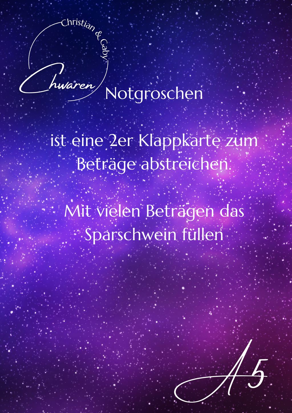 Notgroschen A5 Klappkarte