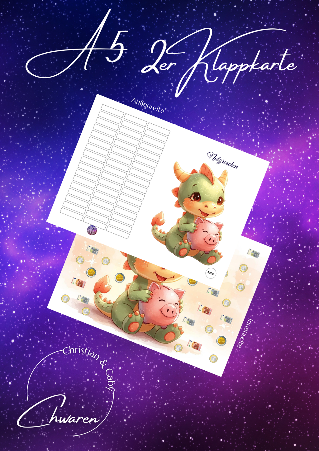 Notgroschen A5 Klappkarte