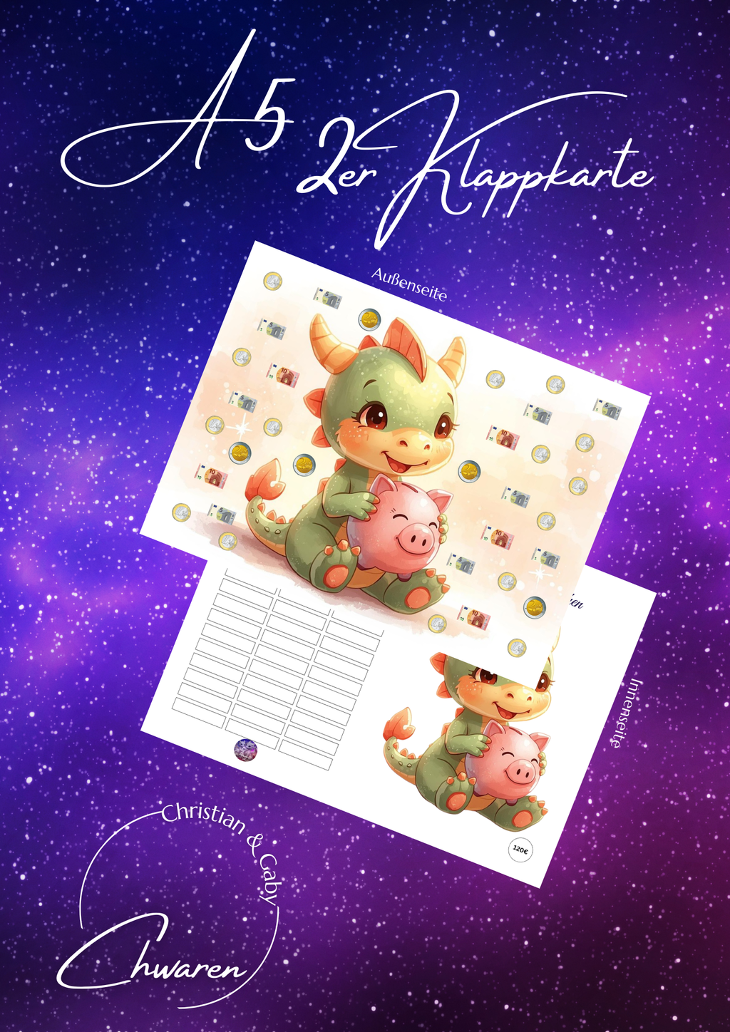 Notgroschen A5 Klappkarte