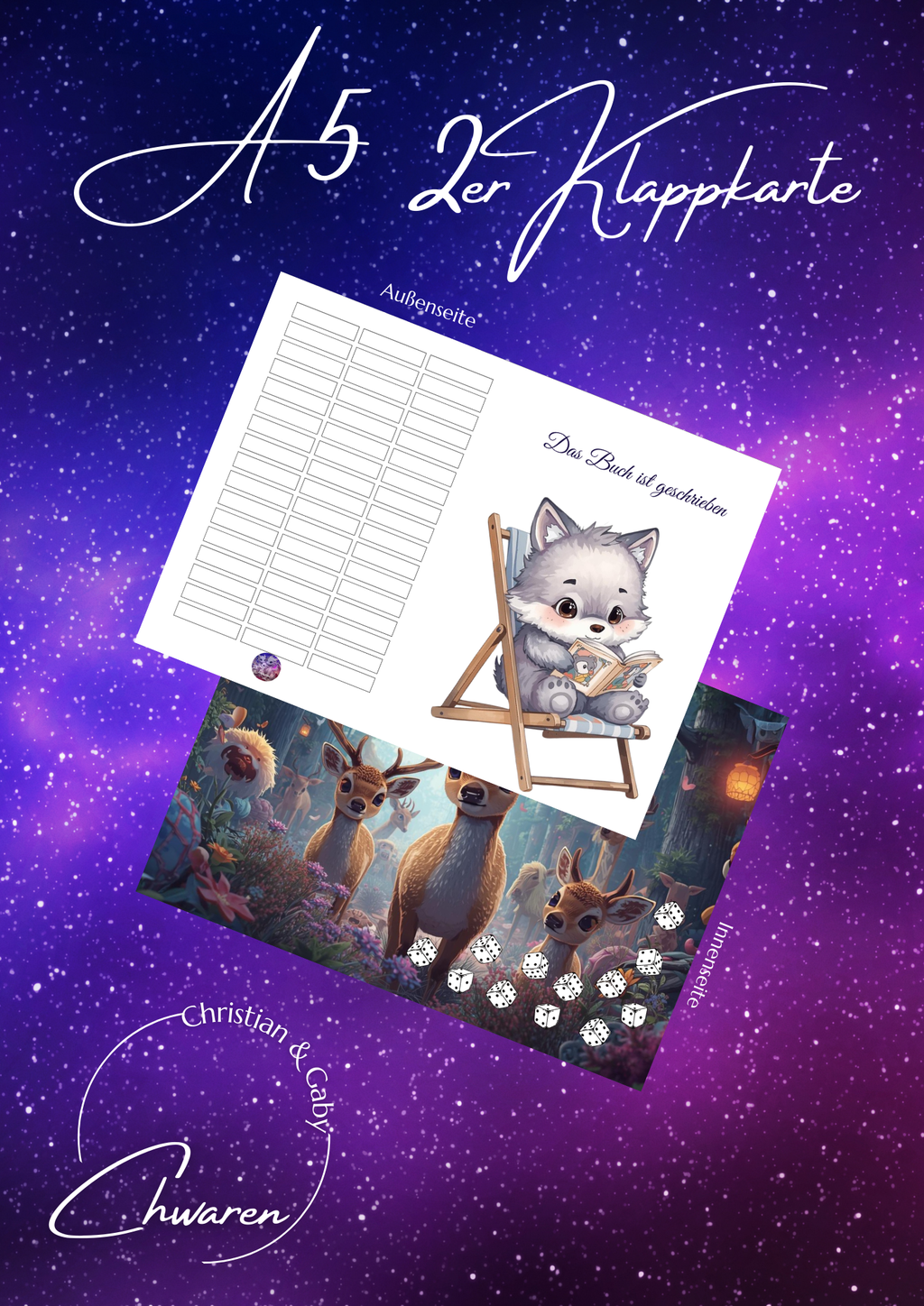 Das Buch ist geschrieben Klappkarte A5