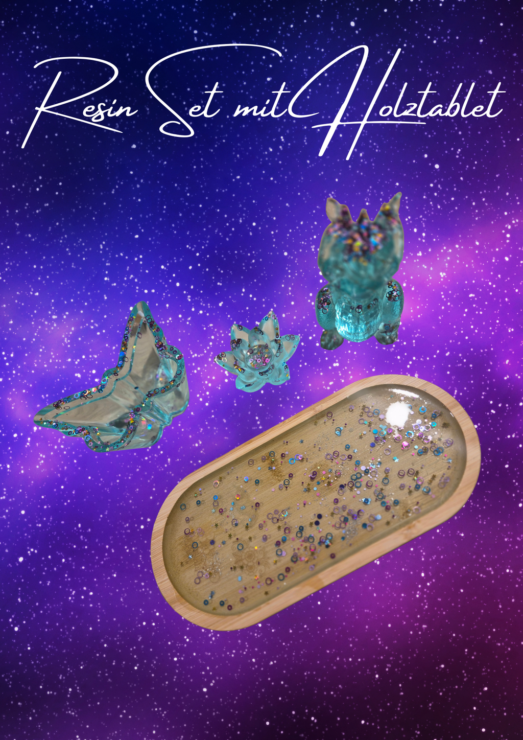 Resin Set mit Holztablett