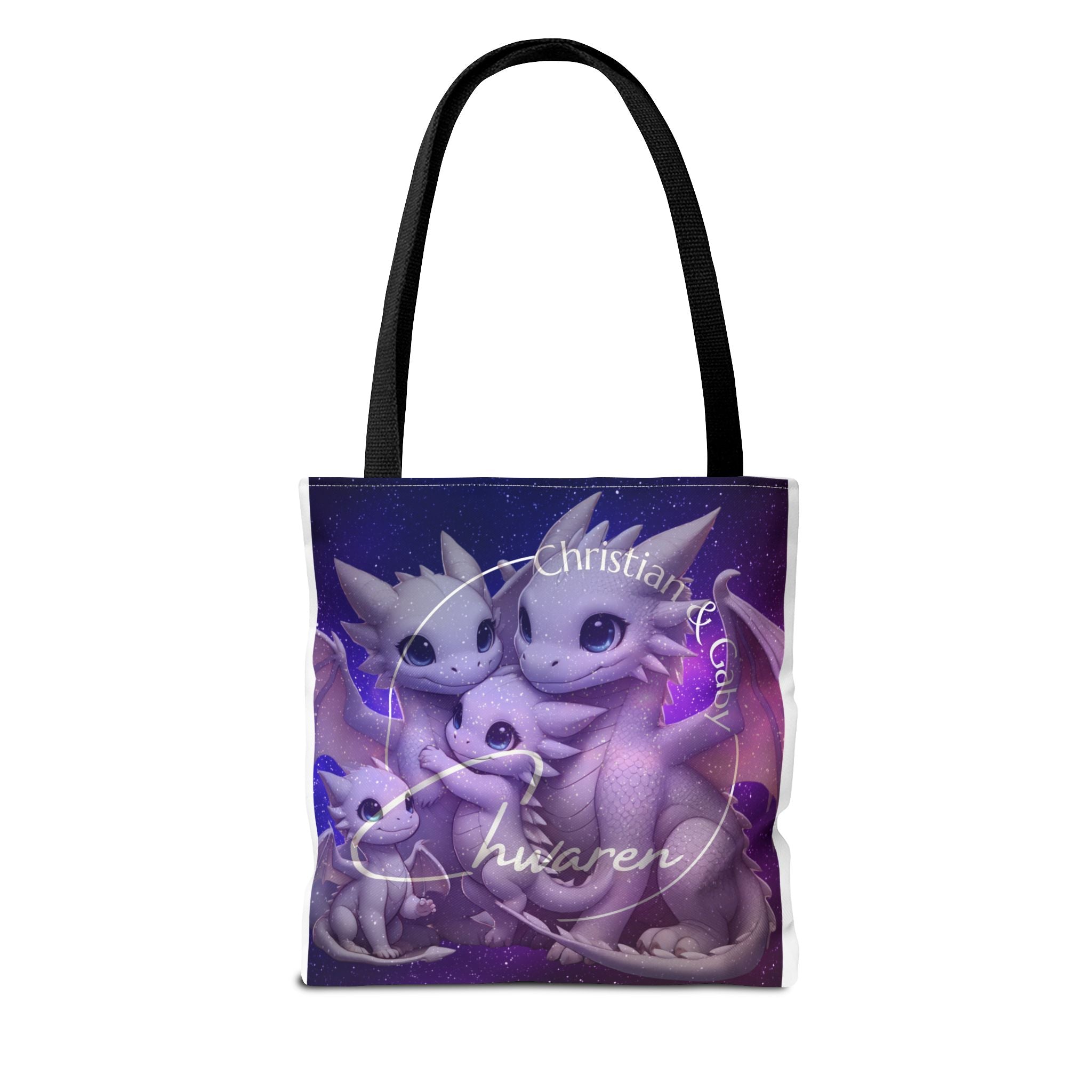 Niedliche lila Ch Waren Logo-Tragetasche – Verspielte Fantasy AOP Tasche