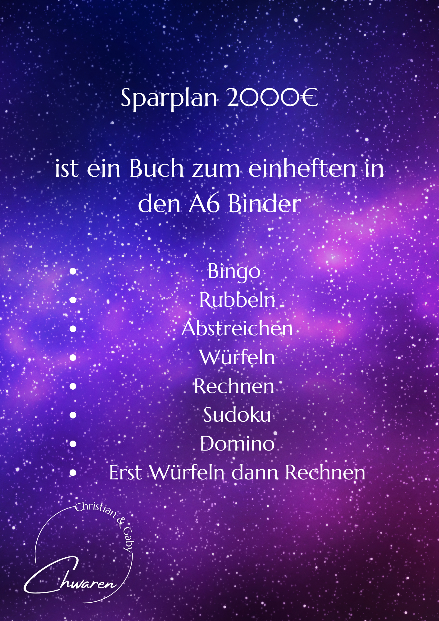 Sparplan 2000 Euro Ringbuch