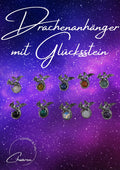 Drachenanhänger mit Glücksstein für Kette