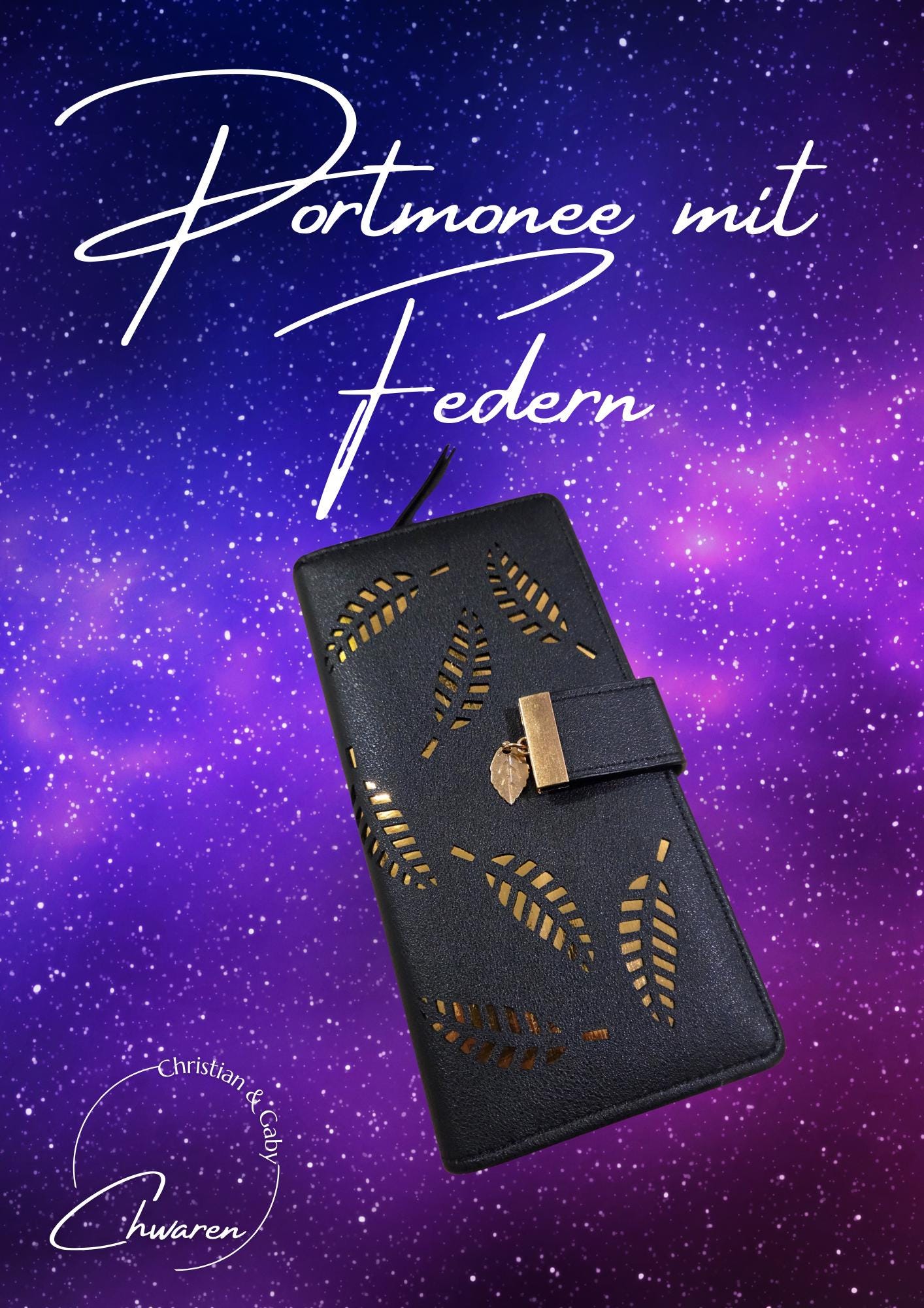 Portmonee mit Federn