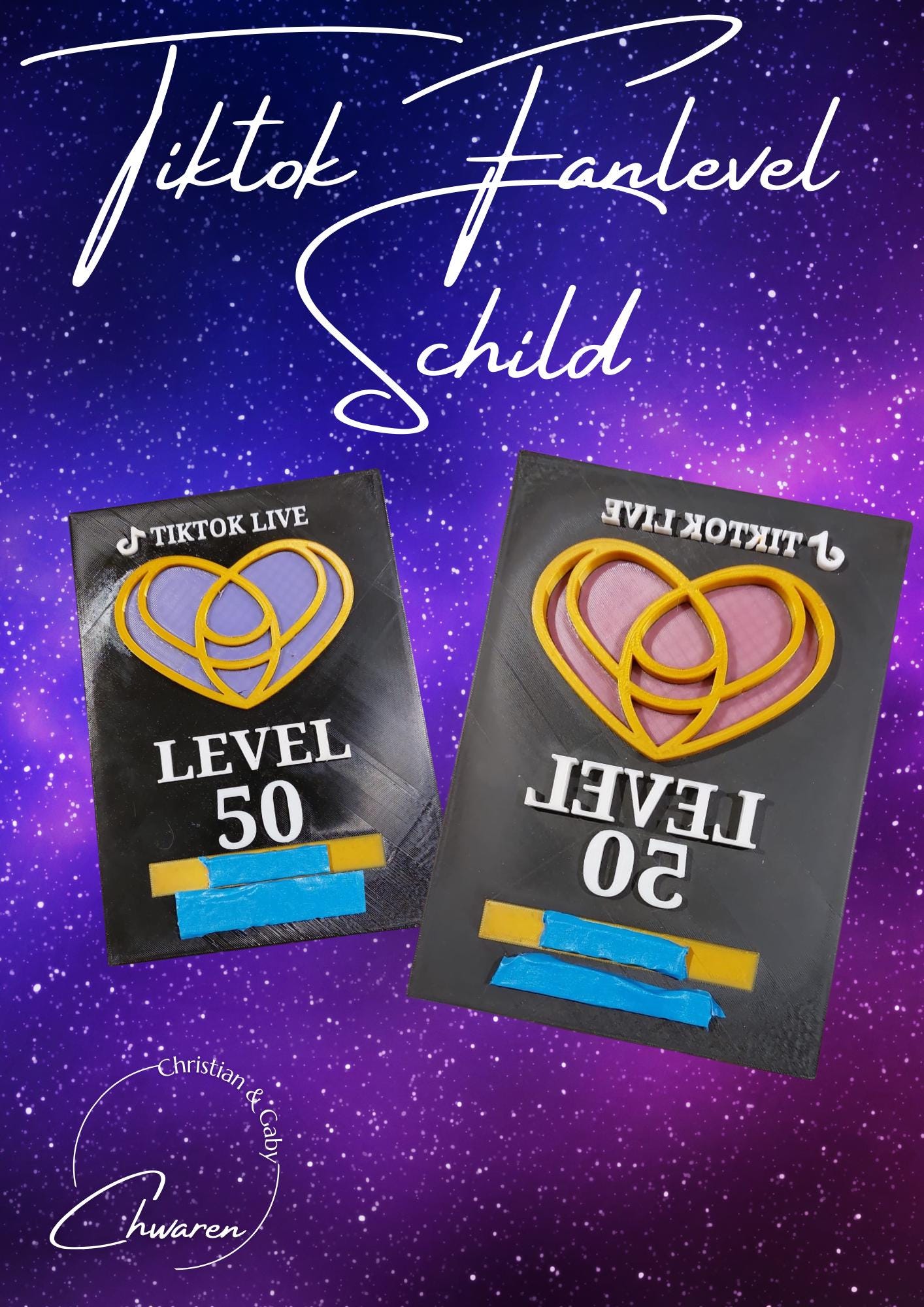 Tiktok Fanlevel Schild 3d Druck
