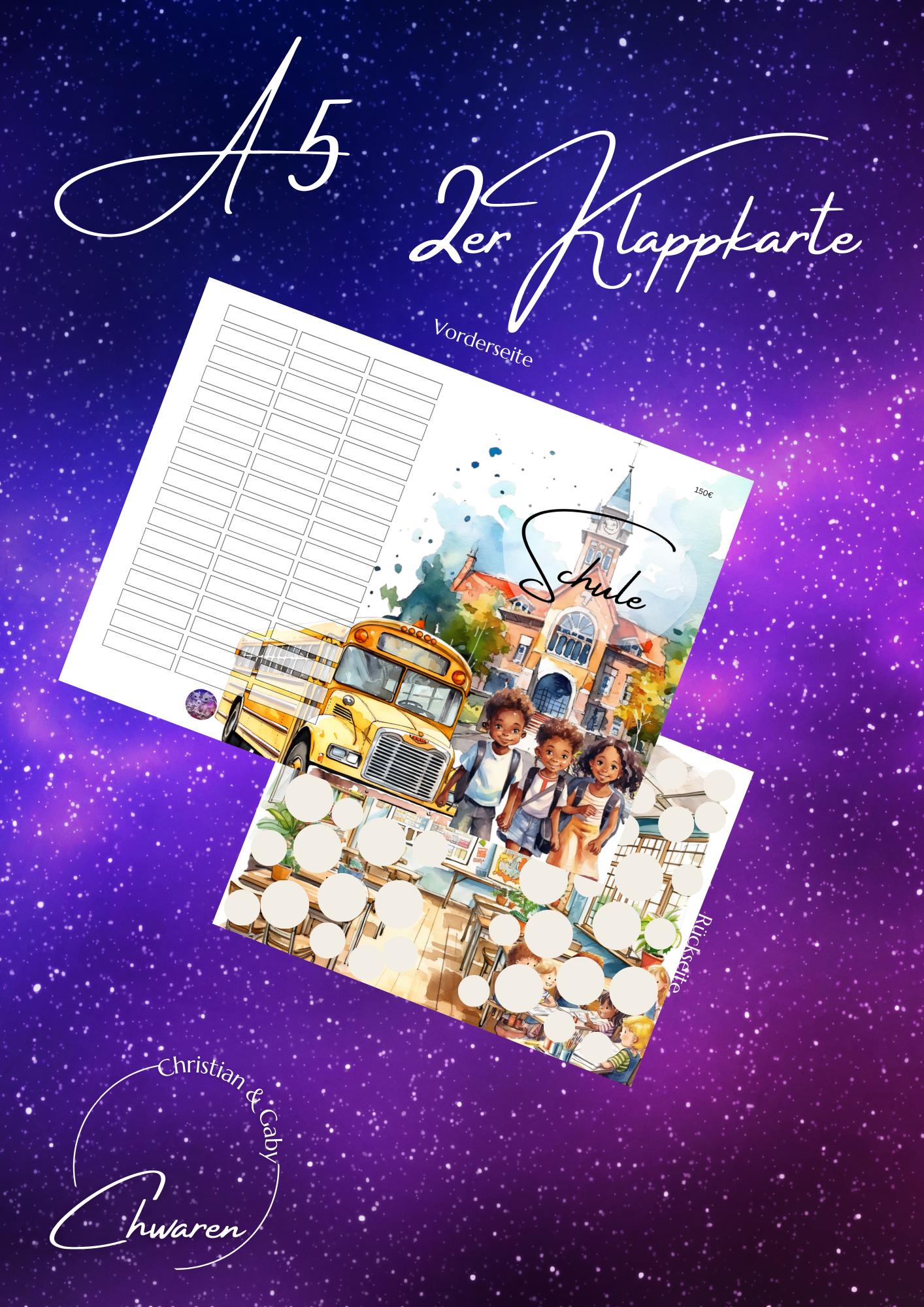 Schule Klappkarte A5