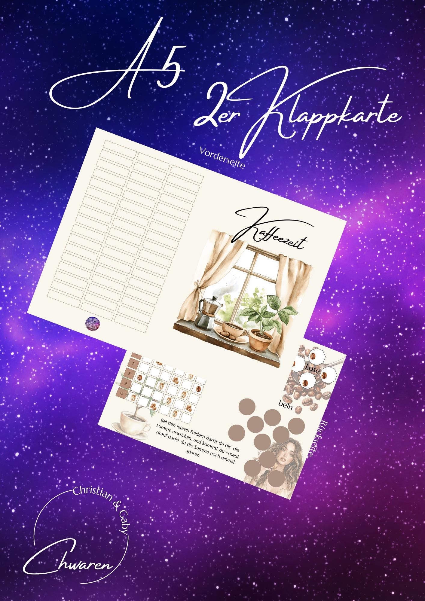 Kaffeezeit A5 Klappkarte