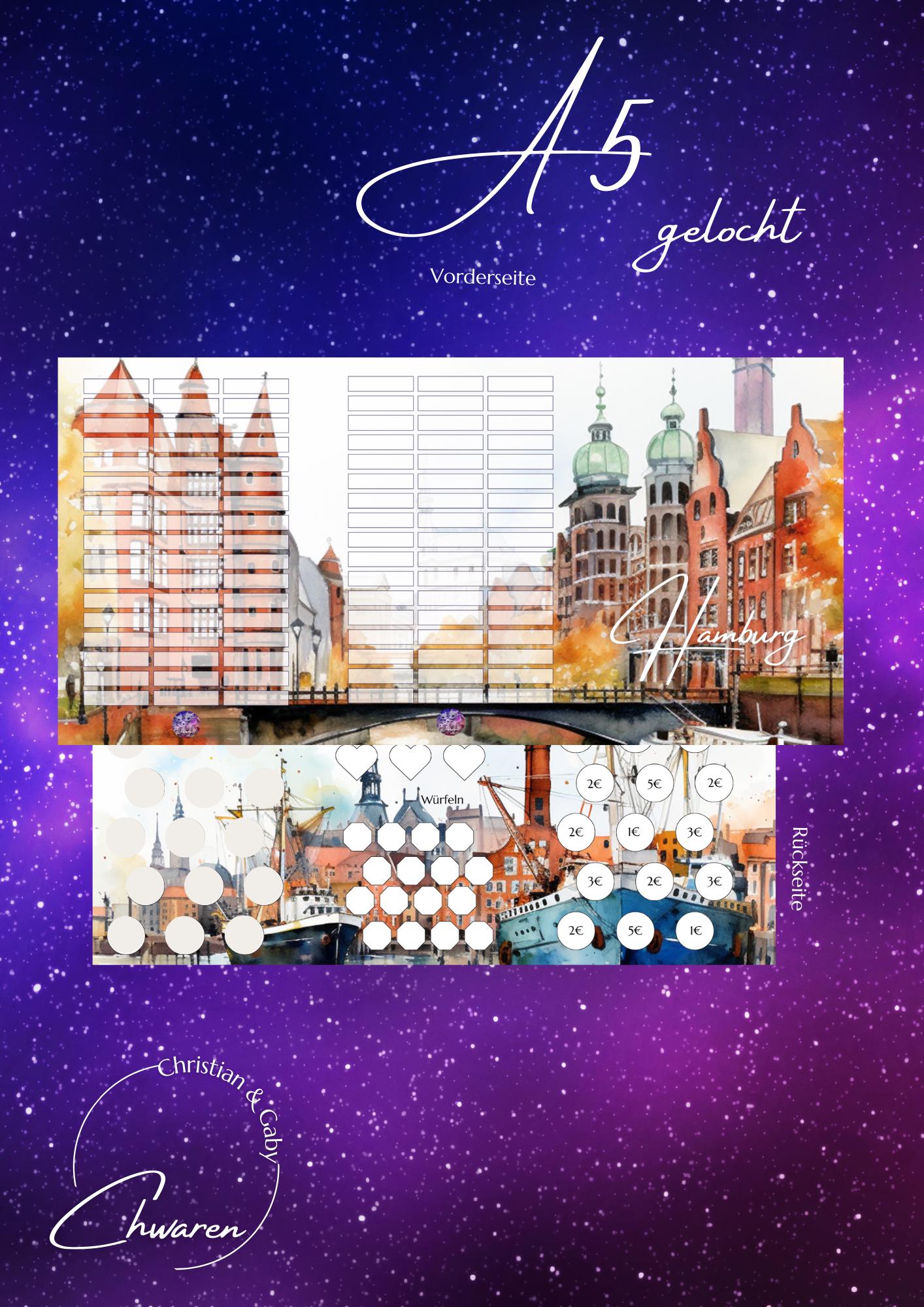 Hamburg A5 3er Klappkarte