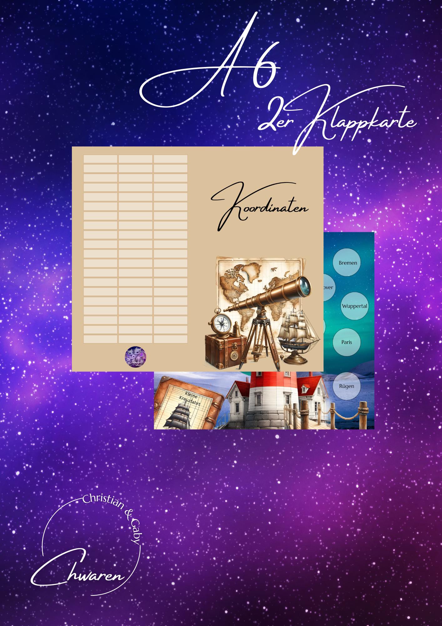 Koordinaten A6 Klappkarte