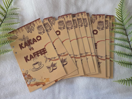 Trennblätter Kaffee kakao Zahlen